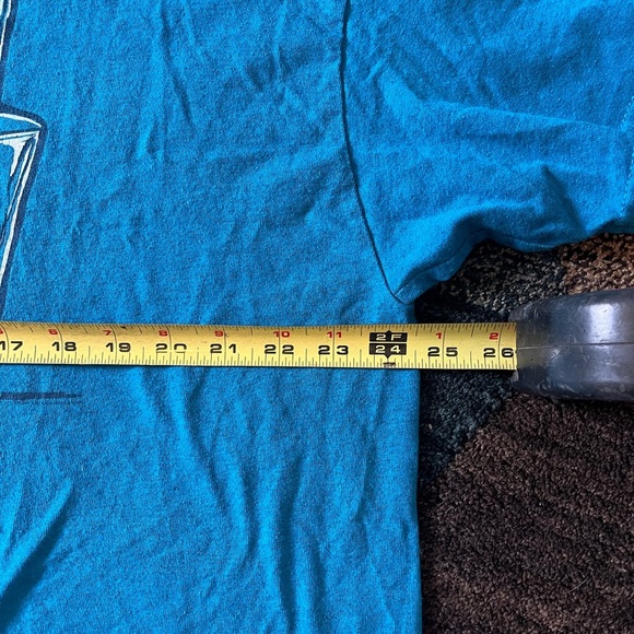 165-2XL BLUE GILDAN T-SHIRT WITH FUNNY PHRASE ON BACK #bar #shots #yuma #arizona - Picture 4 of 5